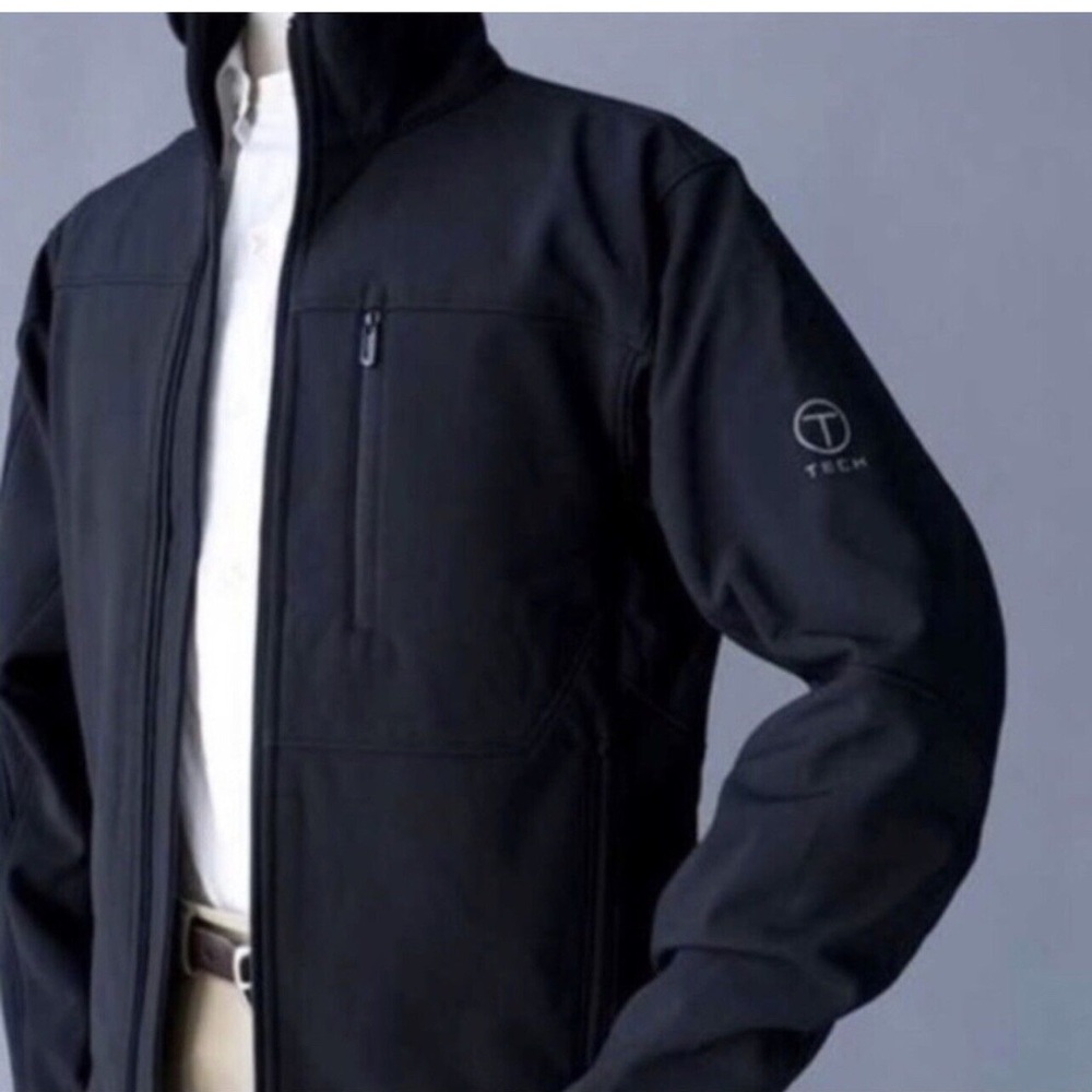 T-Tech by Tumi Men's Black Soft Shell Jacket